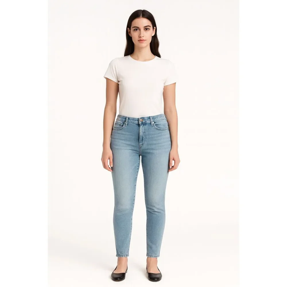 Good American Good Curve Skinny Crop Jeans Blue 15